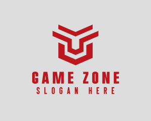 Geometric Gaming Shield  logo design