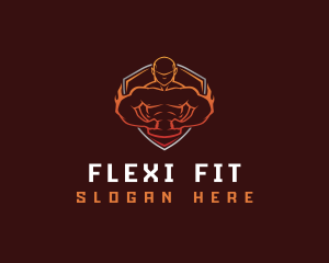 Fitness Muscle Man logo design