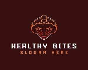 Fitness Muscle Man logo design