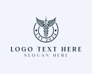 Caduceus - Pharmaceutical Medical Syringe logo design