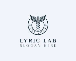 Pharmaceutical Medical Syringe  logo design