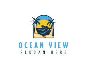 Beach Travel Yacht logo design