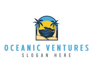 Beach Travel Yacht logo design