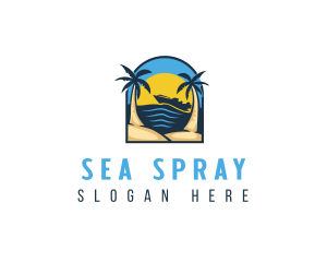 Beach Travel Yacht logo design