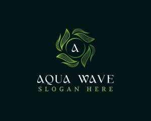 Eco Leaves Wave logo design