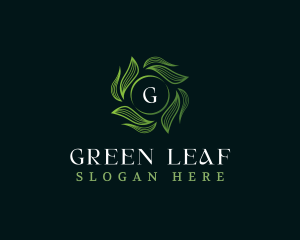 Eco Leaves Wave logo design