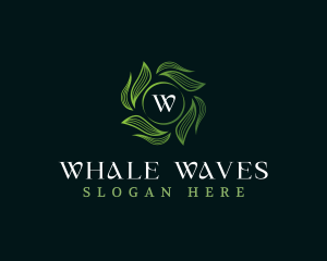 Eco Leaves Wave logo design