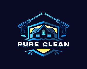 Roof Pressure Wash Cleaning logo design