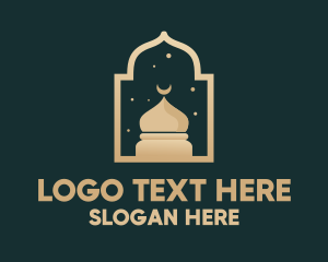 Niqab - Muslim Mosque Window logo design