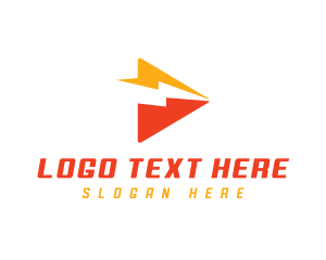 Electric - Bolt Play Button logo design