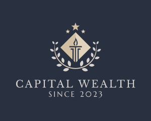 Capital - Pillar Stars Flame logo design