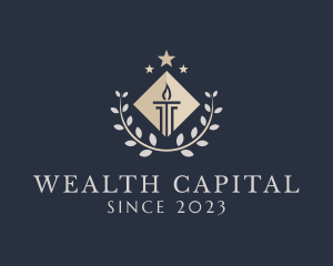 Capital - Pillar Stars Flame logo design