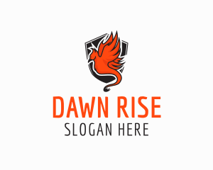 Rising Phoenix Shield logo design