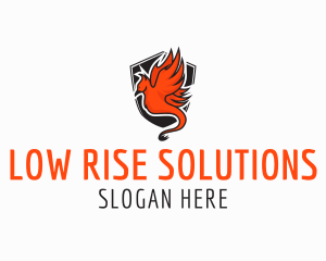 Rising Phoenix Shield logo design