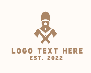 Axe - Woodcutting Lumberman Axe logo design