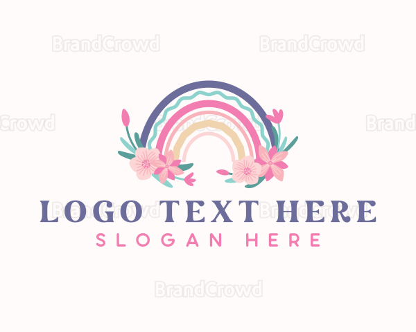 Flower Rainbow Boho Logo
