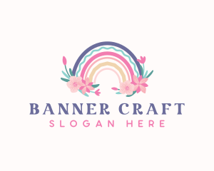 Flower Rainbow Boho logo design