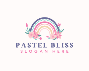 Flower Rainbow Boho logo design