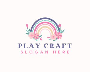 Flower Rainbow Boho logo design