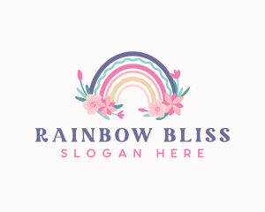 Flower Rainbow Boho logo design