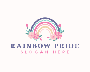 Flower Rainbow Boho logo design