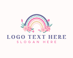 Leaves - Flower Rainbow Boho logo design