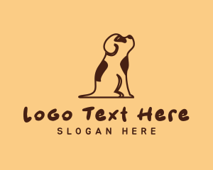 Dog Trainer - Brown Puppy Animal logo design