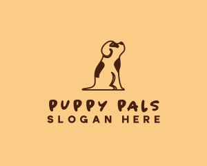 Brown Puppy Animal logo design