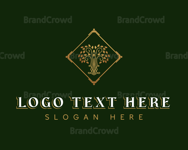 Elegant Meditation Tree Logo