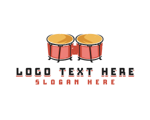 Recordings - Bongo Instrumental Drum logo design