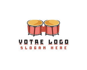 Bongo Instrumental Drum Logo