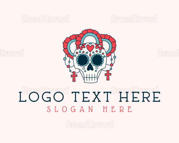 Catholic Festive Skull Logo