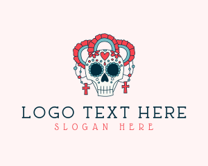 Dia De Los Muertos - Catholic Festive Skull logo design