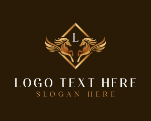 Lettermark - Luxury Pegasus Crest logo design
