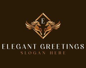 Luxury Pegasus Crest logo design