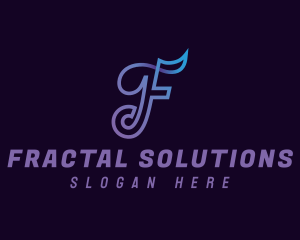 Modern Digital Letter F logo design