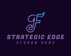 Online - Modern Digital Letter F logo design