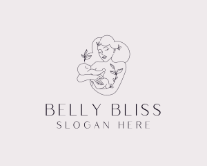 Floral Mom Baby logo design