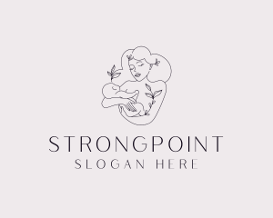 Adoption - Floral Mom Baby logo design