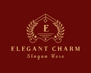 Elegant Academy Wreath logo design