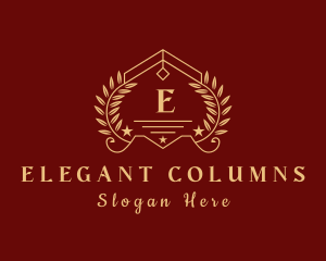 Elegant Academy Wreath logo design