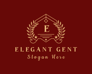 Elegant Academy Wreath logo design