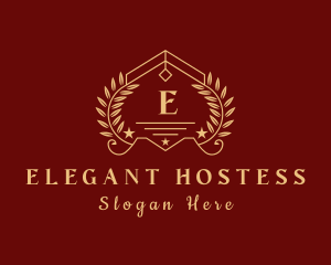 Elegant Academy Wreath logo design