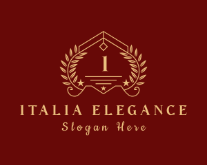 Elegant Academy Wreath logo design