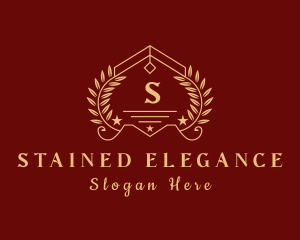 Elegant Academy Wreath logo design