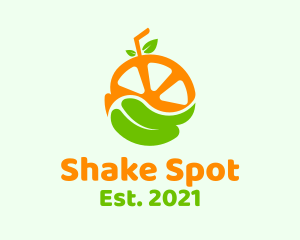 Shake - Orange Organic Juice logo design