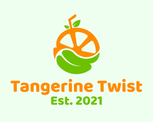 Tangerine - Orange Organic Juice logo design