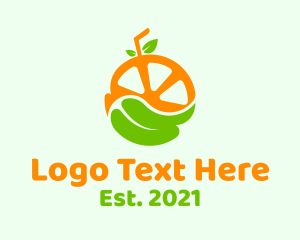 Juice - Orange Organic Juice logo design
