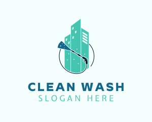 Washer - Pressure Washer Building logo design