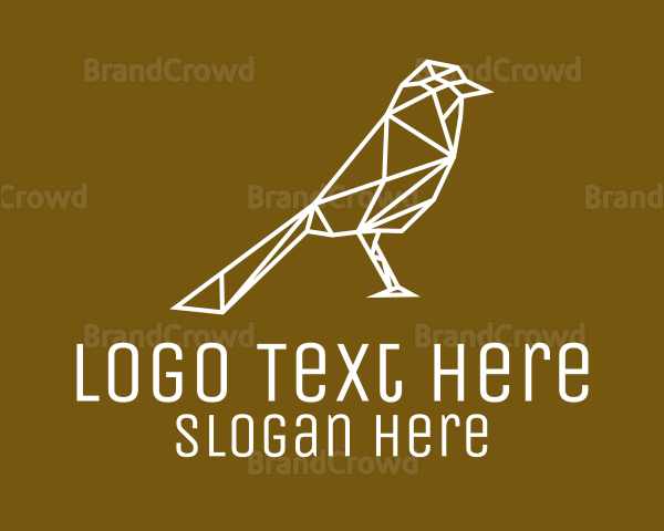 Simple Crow Line Art Logo